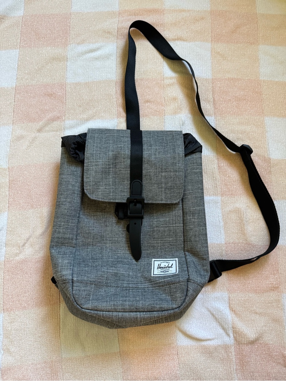 Herschel Grey Messenger Sling Bag with Black Strap